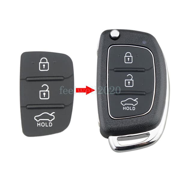 For Hyundai IX35 i20 Tucson 3 Button Car Remote Key FOB Case Rubber Pad Insert