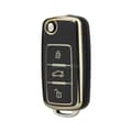 Miniatyrbild 6 av 7: TPU Key Cover Protector for VW Seat Skoda Flip Remote Car Key Case Fob 3 Button