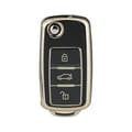 Miniatyrbild 1 av 7: TPU Key Cover Protector for VW Seat Skoda Flip Remote Car Key Case Fob 3 Button