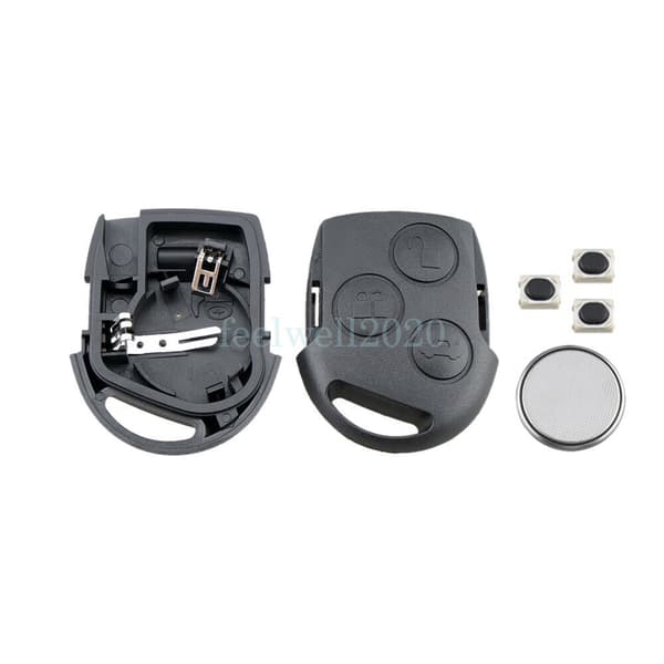 For Ford Mondeo Focus Fiesta Ka C-max 3 Button Car Remote Fob Key Case Battery