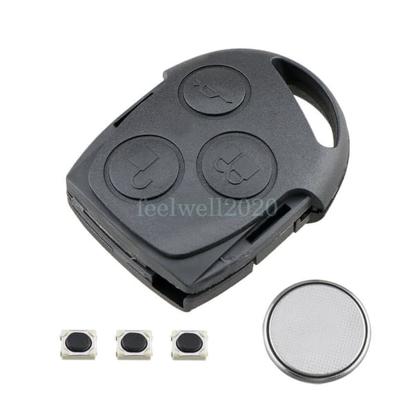 For Ford Mondeo Focus Fiesta Ka C-max 3 Button Car Remote Fob Key Case Battery