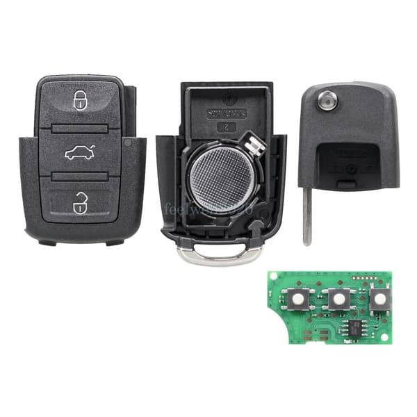 434MHz Remote Flip Car Key Fob For VW Beetle Bora Golf Passat Polo Skoda Fabia