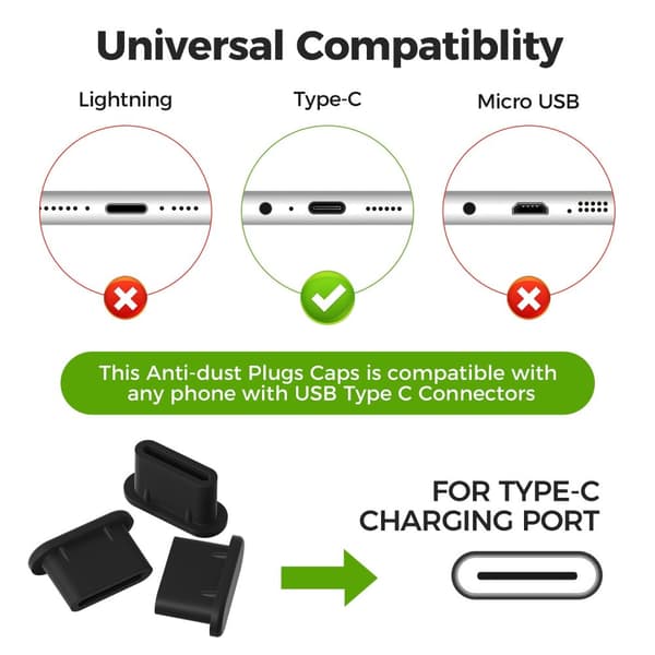 10-Pack Dammskydd för USB-C – Skydda Ditt USB-C Uttag