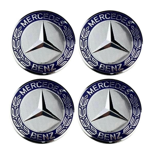4-Pack Mercedes-Benz Centrumkåpor – Hjulnav Emblem 75mm