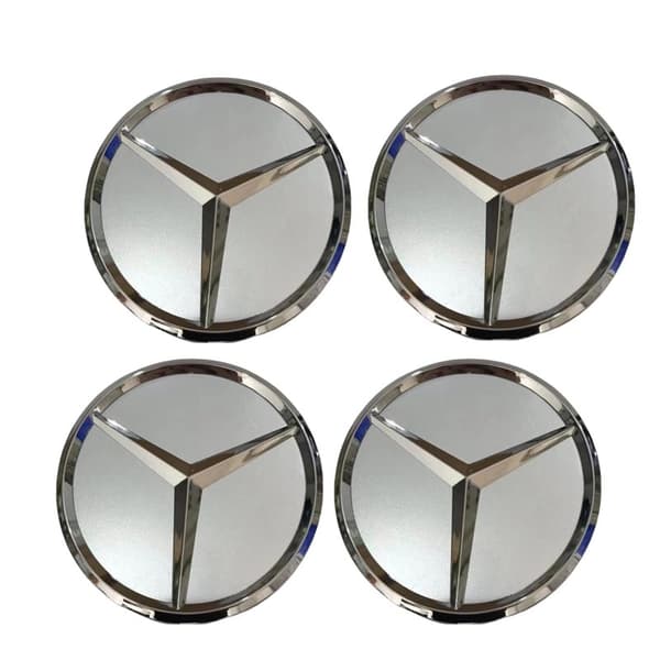 4-Pack Mercedes-Benz Centrumkåpor – Hjulnav Emblem 75mm