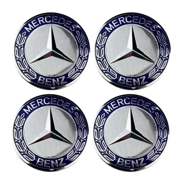 4-Pack Mercedes-Benz Centrumkåpor – Hjulnav Emblem 75mm