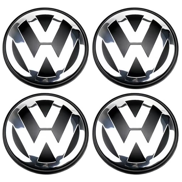 4-Pack Volkswagen Centrumkåpor – Hjulnav Emblem