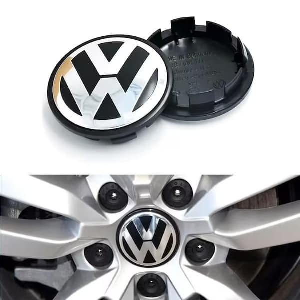 4-Pack Volkswagen Centrumkåpor – Hjulnav Emblem