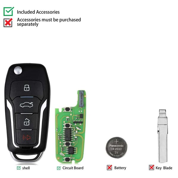 Ford Fjernbetjening, Flip Design, Indbygget Super Chip, Høj Kompatibilitet
