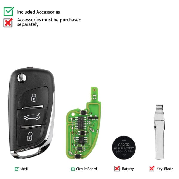 Super Remote 3 Knappar, Inbyggd Super Chip, CE Certifierad, Förpackning med 5,5ST