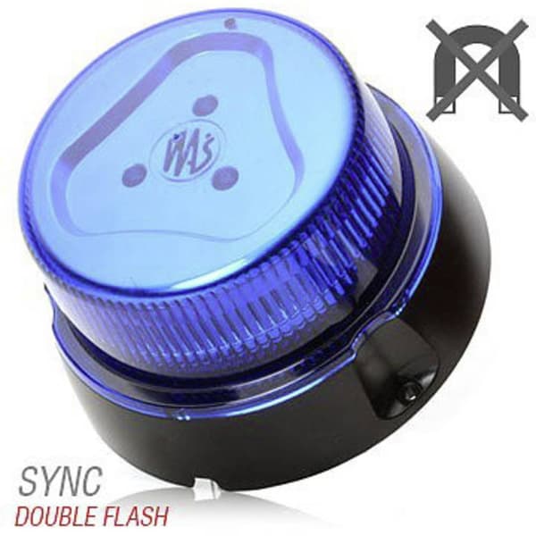 WAS Varningsljus W126 Double Flash 867.4DSYNC 12 V, 24 V via bilens elsystem Skruvmontering Blå