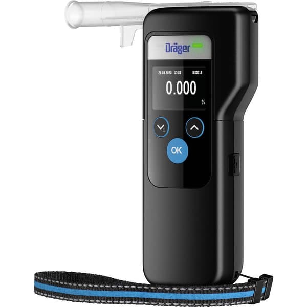 Dräger Alcotest 6000 Alkoholmätare Svart 0.00 till 5.00 ‰ Larm, inkl. Display