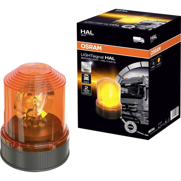 OSRAM Varningsljus Light Signal Halogen Beacon Light RBL101 24 V via bilens elsystem Skruvmontering Orange