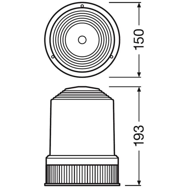 OSRAM Varningsljus Light Signal Halogen Beacon Light RBL101 24 V via bilens elsystem Skruvmontering Orange