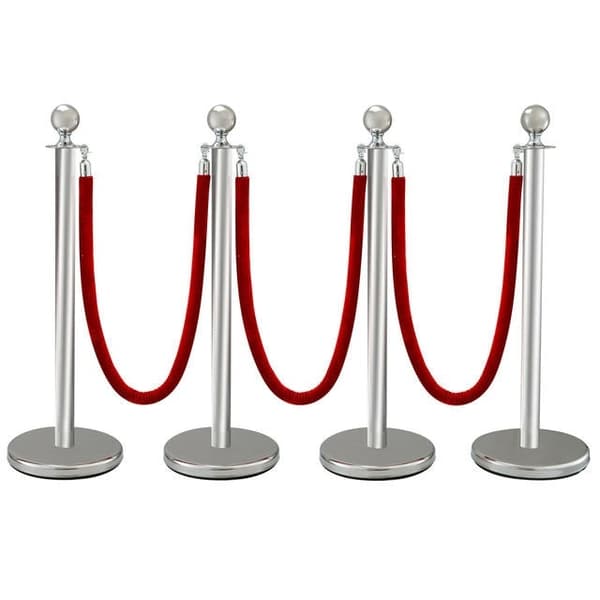 Metsästäjä 201 ruostumattomasta teräksestä, sinkistä ja 5 jalan köydellä - Jalanjälki Crowd Control Stanchion