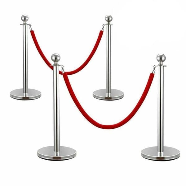 Metsästäjä 201 ruostumattomasta teräksestä, sinkistä ja 5 jalan köydellä - Jalanjälki Crowd Control Stanchion