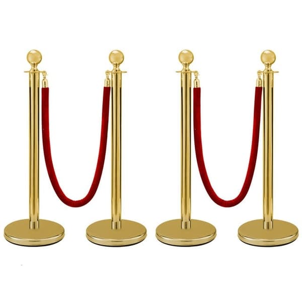 Metsästäjä 201 ruostumattomasta teräksestä, sinkistä ja 5 jalan köydellä - Jalanjälki Crowd Control Stanchion B