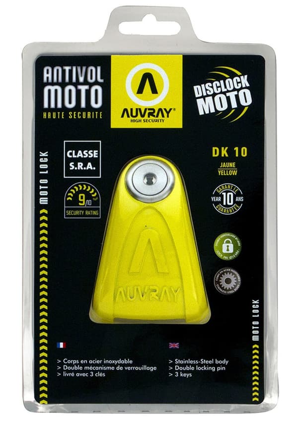 AUVRAY DK10 levylukko - keltainen, tapin halkaisija 10mm (S.R.A.-luokka)
