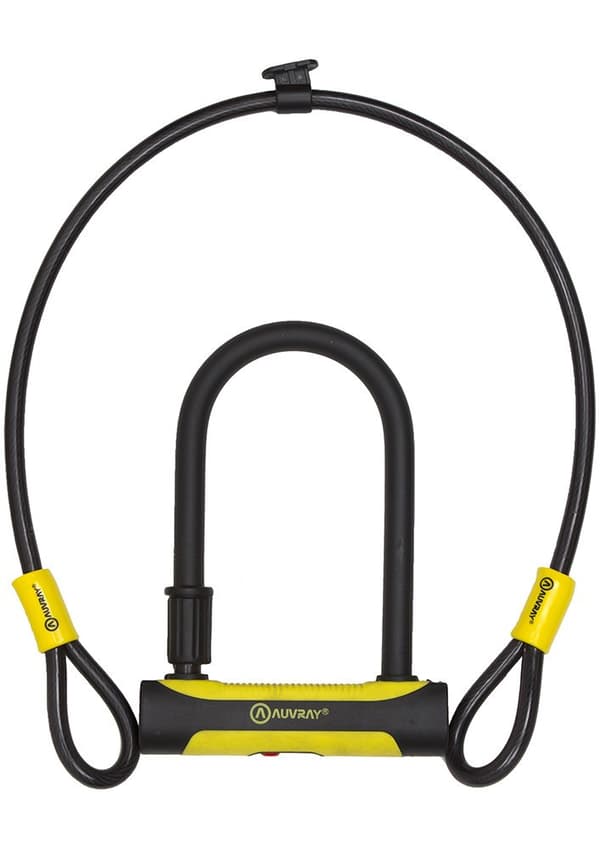 AUVRAY U-LOCK U-ROC lukko kaapelilla 100cm - 180x245mm, tapin halkaisija 14mm, kaapelin halkaisija 12mm
