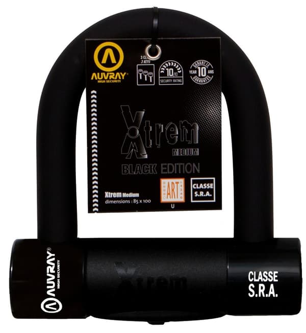 AUVRAY U-LOCK XTREM MEDIUM BLACK EDITION -lukko - 18mm tappi, 155mm x 163mm (S.R.A.-luokka)