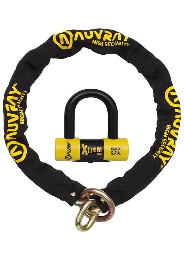 AUVRAY kæde med lasso led med XTREM MINI hængelås - længde 120 cm, diameter 13,5 mm (S.R.A. klasse)