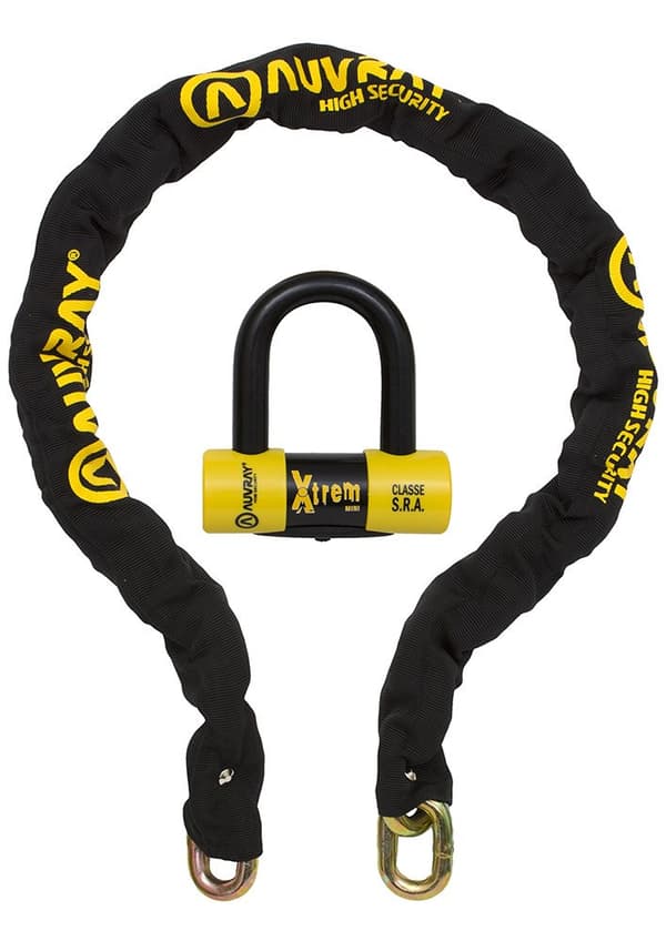 AUVRAY kæde- og hængelåssæt XTREM MINI - længde 140 cm, diameter 13,5 mm (S.R.A. klasse)