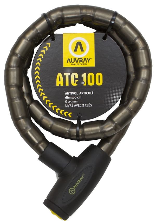 AUVRAY ATC100 turvakaapeli lukolla - pituus 100cm, halkaisija 25mm