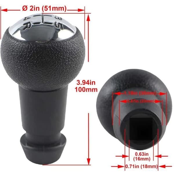 Växelspaksknopp för PEUGEOT 106 107 205 206 207 306 307 308 405 406 407 607 /CITROEN C2 C3 C4 (1)