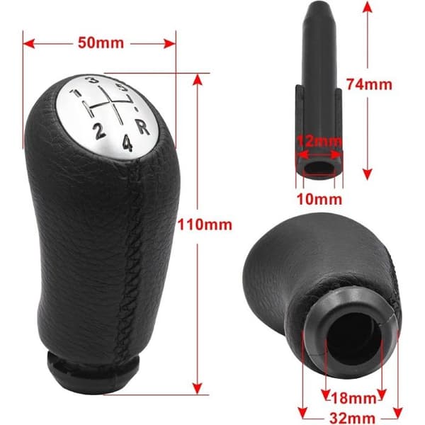 Växelspaksknopp för 5 växlar till Renault Clio 2/3 2005-09, Clio 4 2012-19, Megane 2, Scenic 2, Dacia Duster, Kangoo