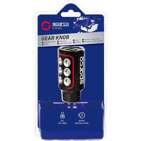 Sparco SPC RACING Växelspaksknopp Svart/Röd