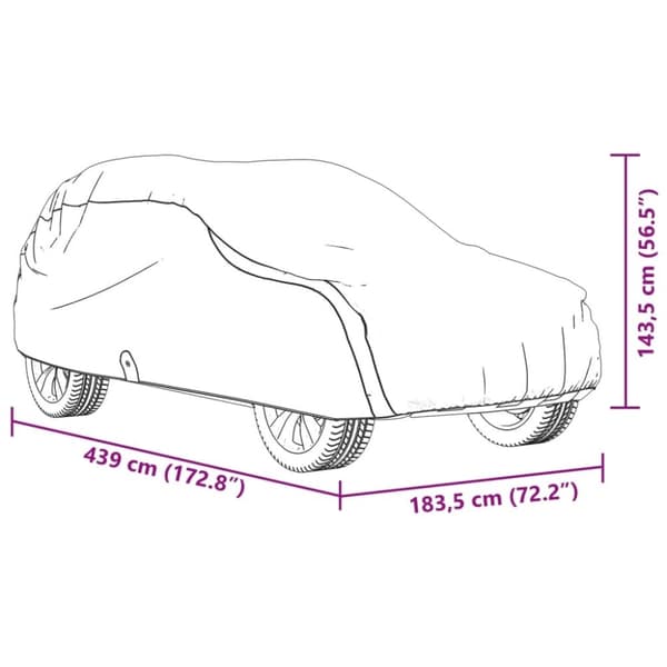 vidaXL Autopeite katumaasturille harmaa M kuitukangas