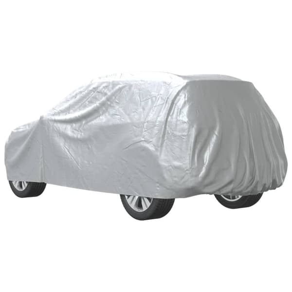 vidaXL Autopeite katumaasturille solkihihnoilla täysi hopea XL PEVA