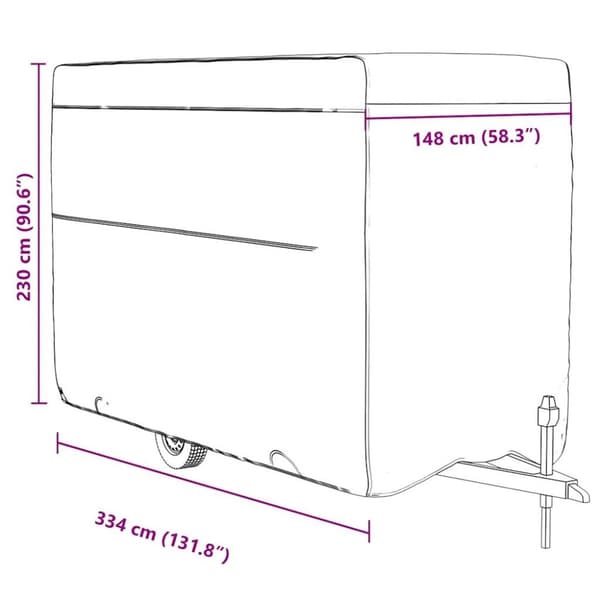 vidaXL Hestehengertrekk grå 334x148x230 cm ikke-vevet stoff