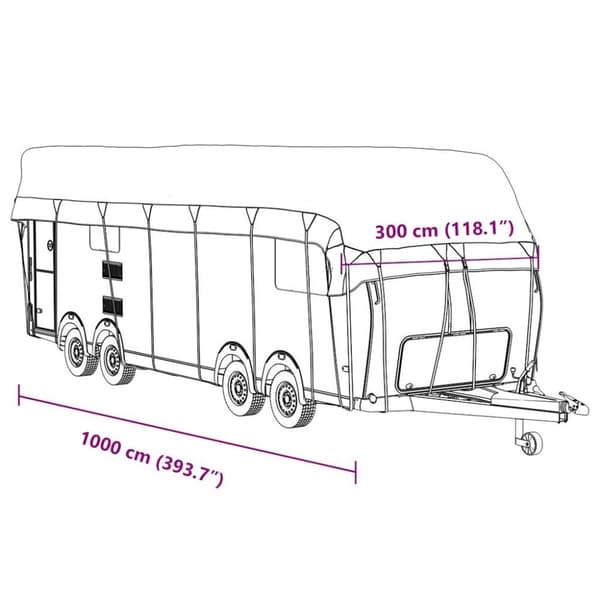 vidaXL Takskydd för husvagn grå 1000x300 cm non-woven tyg