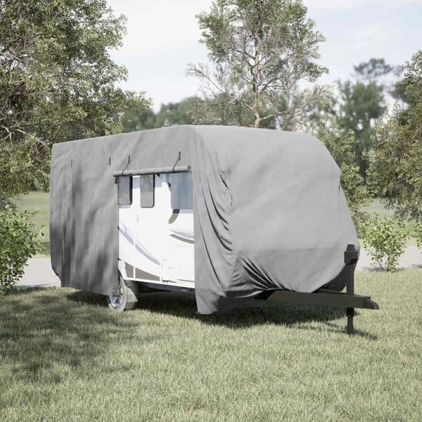vidaXL Husvagnsöverdrag grå 550x250x220 cm non-woven tyg
