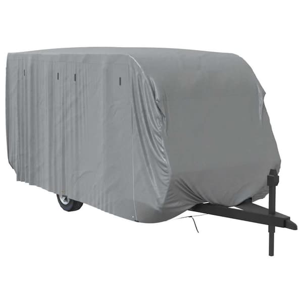 vidaXL asuntovaunun päällinen harmaa 610x250x220 cm kuitukangas