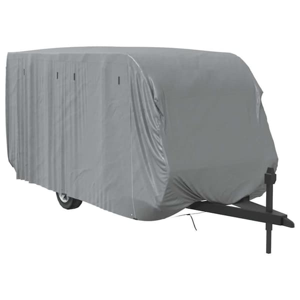 vidaXL asuntovaunun päällinen harmaa 610x250x220 cm kuitukangas