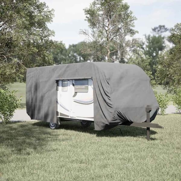 vidaXL Husvagnsöverdrag grå 732x250x220 cm non-woven tyg