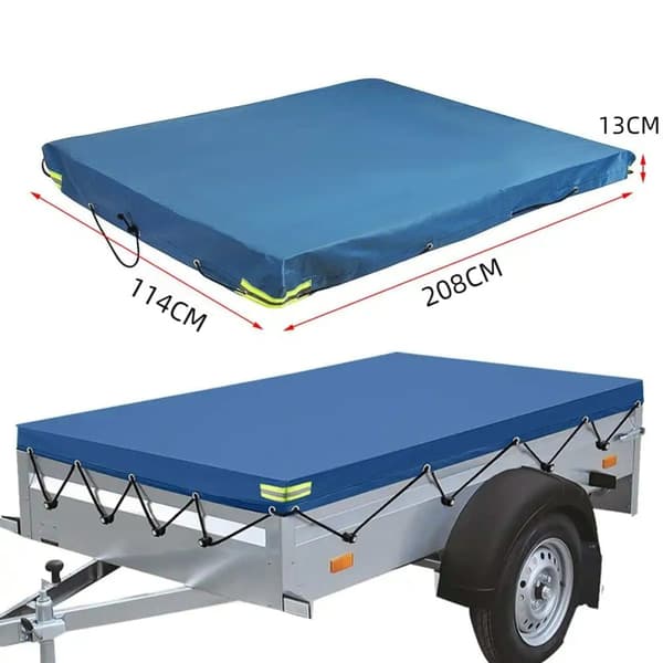 Vandtæt Trailer Cover 208x114x13cm - Vind- og støvtæt med forstærkede gummistropper