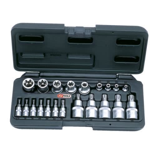 TORXÂ® hane / hona box, 1/4 "- 1/2" - E4 till E20 - T8 till T60 - 21 st KS TOOLS 922.4307