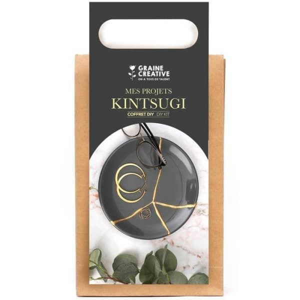 Coffert Kintsugi - GRAINE CREATIVE ON A TOUS DU TALENT - 6 st - Grå - Epoxiharts - Guld