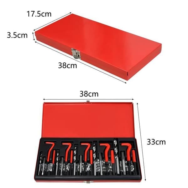 XMTECH 131 delar Gängreparationssats Borrhylsor Typ, Helicoil Tools M5 M6 M8 M10 M12, Gängmotorhylsa voi