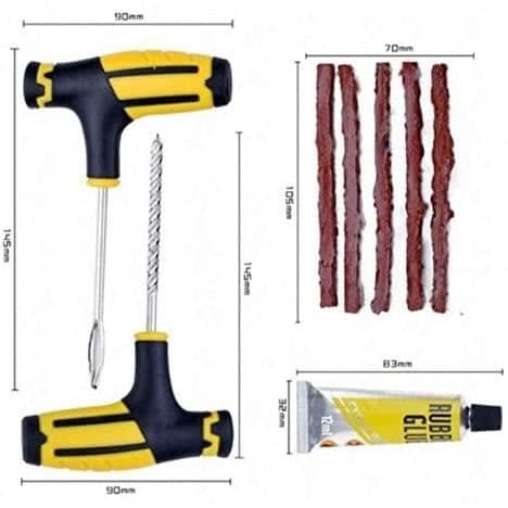 Fordon Däckreparationssats Bil Bil Motorcykel Cykel Tubeless däck Punktering Plug-Reparation Tool Kit Nåltillbehör VO869