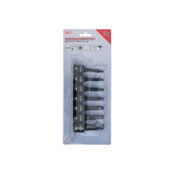 Set med skruvavdragare 12,5 mm sexkant 4-12 mm BGS TECHNIC - 7 st - 7004