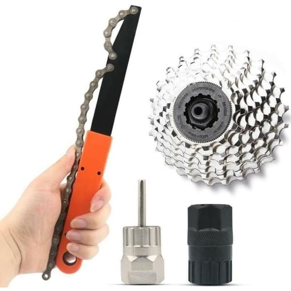 Kedjepiska - MAVURA - 3 i 1 kit - Cykelverktyg - Stål - Orange färg