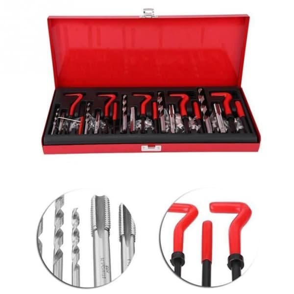 Gängreparationssats 131 st Box Helicoil Typ Tappning M6 M8 M10 M12