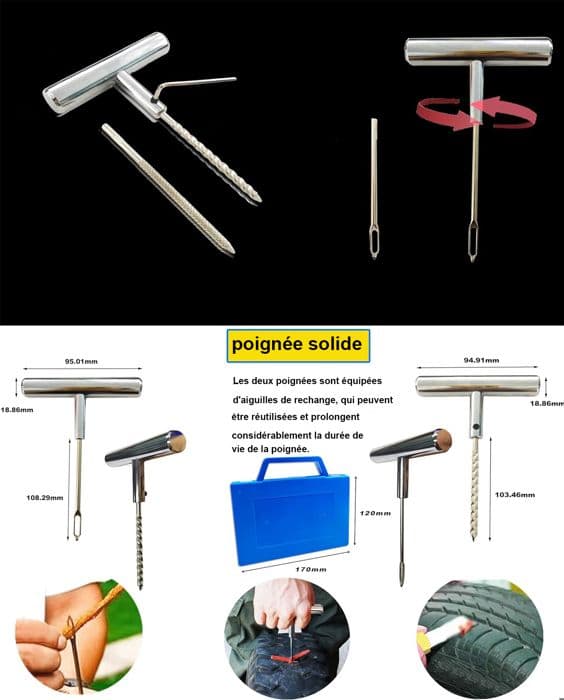 53PCS däckreparationssats, portabla bildäcksreparationssats, bildäcksreparationssats, bilpunkteringssats, reparationssats