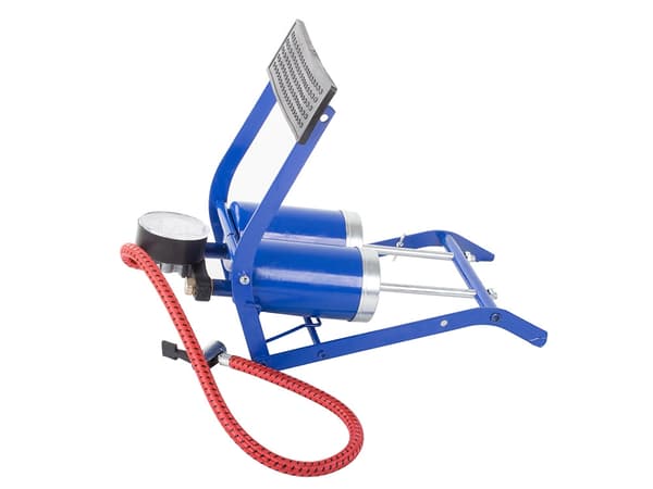 Tvåcylindrig Fotpump med Manometer / Pump - 100 psi