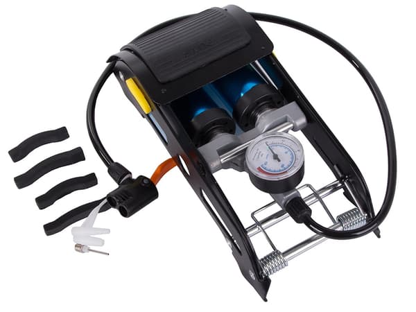 Fotpump - Luftpump - Cykelpump - Madrasspump - 2-Kolvar