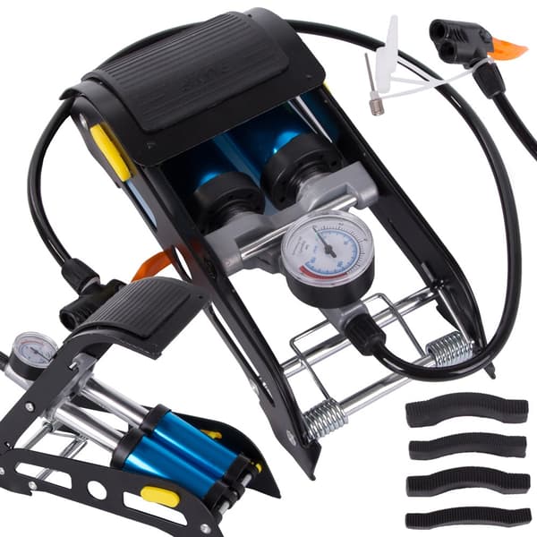 Fotpump - Luftpump - Cykelpump - Madrasspump - 2-Kolvar
